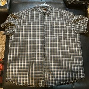 Columbia short sleeved button down plaid shirt xxl